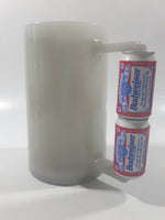 Budweiser Stacked Beer Can Shaped Handle Glow In The Dark 6" Plastic Freezer Mug Cup