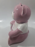 Rare Vancouver Canucks NHL Ice Hockey Team Pink and White 7" Tall Ceramic Teddy Bear Shaped Coin Bank