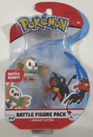 2018 Nintendo Pokemon S1 Series 1 Battle Figure Pack Rowlet Litten 1 1/2" Tall