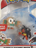 2018 Nintendo Pokemon S1 Series 1 Battle Figure Pack Rowlet Litten 1 1/2" Tall