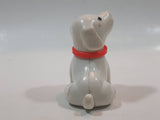 Vintage Little Tikes White Dog with Red Collar 2 1/4" Tall Plastic Toy Figure