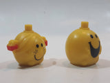 2017 THOIP Mr Men Little Miss Characters Yellow 1" Tall Stacking Plastic Toy Figures