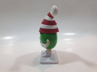 Mars M&M's Christmas Themed Green Character 4 1/4" Tall Plastic Toy Figure