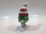 Mars M&M's Christmas Themed Green Character 4 1/4" Tall Plastic Toy Figure