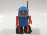 1990 Geobra Playmobil #3318 Moon Walker Space Robot Figure Blue and Orange 3" Tall Toy Figure