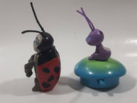 1998 McDonald's Pixar A Bug's Life Movie Francis the Ladybug & Dot Ant 2 1/2" Tall Plastic Toy Figures Set of 2