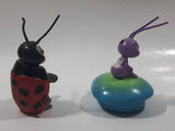 1998 McDonald's Pixar A Bug's Life Movie Francis the Ladybug & Dot Ant 2 1/2" Tall Plastic Toy Figures Set of 2