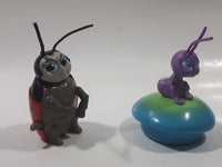 1998 McDonald's Pixar A Bug's Life Movie Francis the Ladybug & Dot Ant 2 1/2" Tall Plastic Toy Figures Set of 2