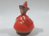 2007 McDonald's Disney Sleeping Beauty Fairy Godmother Orange 2 7/8" Tall Plastic Toy Figure Hole Punch