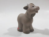 2001 Little People Farm Animals Grey Cow 2 3/4" Tall Toy Figure