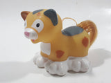 2006 Little People Farm Animals Yellow Grey Kitty Cat 2 1/2" Long Toy Figure