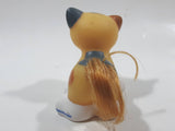 2006 Little People Farm Animals Yellow Grey Kitty Cat 2 1/2" Long Toy Figure