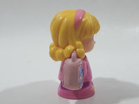 2016 Little People Travel Together Airplane Girl in Pink With Luggage 2 1/2" Tall Toy Figure