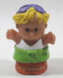 1998 Little People Blonde Boy Eddie with Purple Sunglasses on Head 2 3/8" Tall Toy Figure