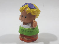 1998 Little People Blonde Boy Eddie with Purple Sunglasses on Head 2 3/8" Tall Toy Figure