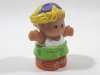 1998 Little People Blonde Boy Eddie with Purple Sunglasses on Head 2 3/8" Tall Toy Figure