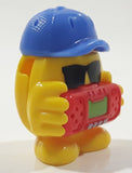 Ferrero Kinder Surprise EN598 Emoji in Blue Hat Holding Red Music Player 1 1/2" Tall Toy Figure