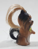 1994 Kenner Littlest Pet Shop Silky Yorkie Pup Brown Dog with Hair 1 5/8" Tall Toy Figure