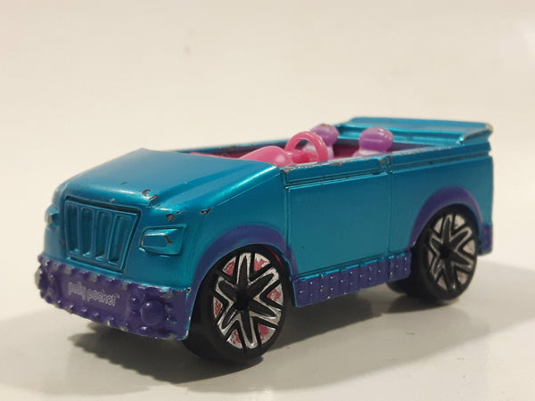 2007 Mattel Polly Pocket Convertible Blue and Pink Plastic Body Die Cast Toy Car Vehicle J1679 - No Windshield