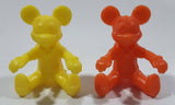 Mickey Mouse Orange and Yellow Sitting Plastic 2" Tall Toy Figures