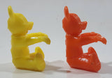 Mickey Mouse Orange and Yellow Sitting Plastic 2" Tall Toy Figures