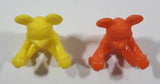 Mickey Mouse Orange and Yellow Sitting Plastic 2" Tall Toy Figures