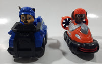 SML Spin Master Paw Patrol Rescue Racers Chase in Blue Police Car and Zuma in Orange Hovercraft Boat Plastic Toy Car Vehicles Set of 2