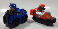 SML Spin Master Paw Patrol Rescue Racers Chase in Blue Police Car and Zuma in Orange Hovercraft Boat Plastic Toy Car Vehicles Set of 2