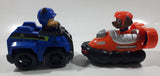 SML Spin Master Paw Patrol Rescue Racers Chase in Blue Police Car and Zuma in Orange Hovercraft Boat Plastic Toy Car Vehicles Set of 2