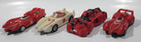 2008 McDonald's WBEL Speed Racer Movie Film White and Red Plastic Die Cast Toy Car Vehicles Lot of 4