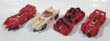 2008 McDonald's WBEL Speed Racer Movie Film White and Red Plastic Die Cast Toy Car Vehicles Lot of 4