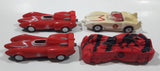 2008 McDonald's WBEL Speed Racer Movie Film White and Red Plastic Die Cast Toy Car Vehicles Lot of 4