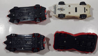 2008 McDonald's WBEL Speed Racer Movie Film White and Red Plastic Die Cast Toy Car Vehicles Lot of 4