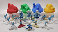 2017 McDonald's Smurfs The Lost Village Movie Film Set of 4 Houses with 14 Smurf Friends and 4 Other Toy Figures Mixed Lot