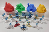 2017 McDonald's Smurfs The Lost Village Movie Film Set of 4 Houses with 14 Smurf Friends and 4 Other Toy Figures Mixed Lot