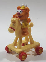 1986 HA! The Muppets Baby Fozzie Bear Character on Rocking Horse PVC Toy Figure