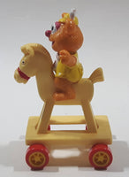 1986 HA! The Muppets Baby Fozzie Bear Character on Rocking Horse PVC Toy Figure