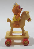 1986 HA! The Muppets Baby Fozzie Bear Character on Rocking Horse PVC Toy Figure