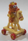 1986 HA! The Muppets Baby Fozzie Bear Character on Rocking Horse PVC Toy Figure