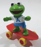 1986 Muppet Babies Kermit The Frog on a Red Skateboard Plastic Toy McDonald's Happy Meal