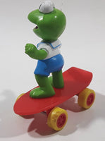 1986 Muppet Babies Kermit The Frog on a Red Skateboard Plastic Toy McDonald's Happy Meal