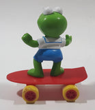 1986 Muppet Babies Kermit The Frog on a Red Skateboard Plastic Toy McDonald's Happy Meal