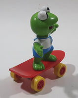 1986 Muppet Babies Kermit The Frog on a Red Skateboard Plastic Toy McDonald's Happy Meal