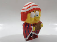 2005 Burger King SpongeBob SquarePants Playing Pipe Flute 4" Tall Toy Figure