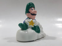 1989 McDonald's Nintendo Super Mario Bros. 3 Luigi Holding Star on a Cloud Plastic 2 1/4" Long Pullback Toy Character Car Vehicle