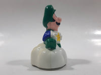 1989 McDonald's Nintendo Super Mario Bros. 3 Luigi Holding Star on a Cloud Plastic 2 1/4" Long Pullback Toy Character Car Vehicle