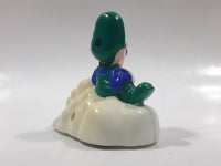 1989 McDonald's Nintendo Super Mario Bros. 3 Luigi Holding Star on a Cloud Plastic 2 1/4" Long Pullback Toy Character Car Vehicle