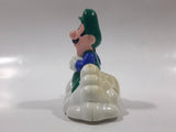 1989 McDonald's Nintendo Super Mario Bros. 3 Luigi Holding Star on a Cloud Plastic 2 1/4" Long Pullback Toy Character Car Vehicle