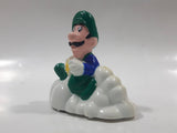 1989 McDonald's Nintendo Super Mario Bros. 3 Luigi Holding Star on a Cloud Plastic 2 1/4" Long Pullback Toy Character Car Vehicle