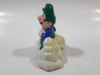 1989 McDonald's Nintendo Super Mario Bros. 3 Luigi Holding Star on a Cloud Plastic 2 1/4" Long Pullback Toy Character Car Vehicle
